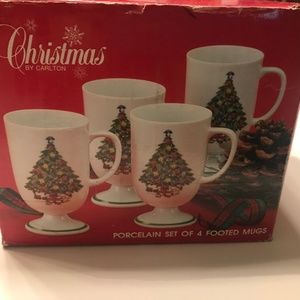 Christmas Porcelain footed mugs new in box